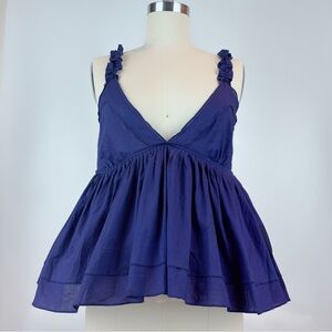 Moda International Victoria’s Secret Royal Blue Babydoll Top Size M